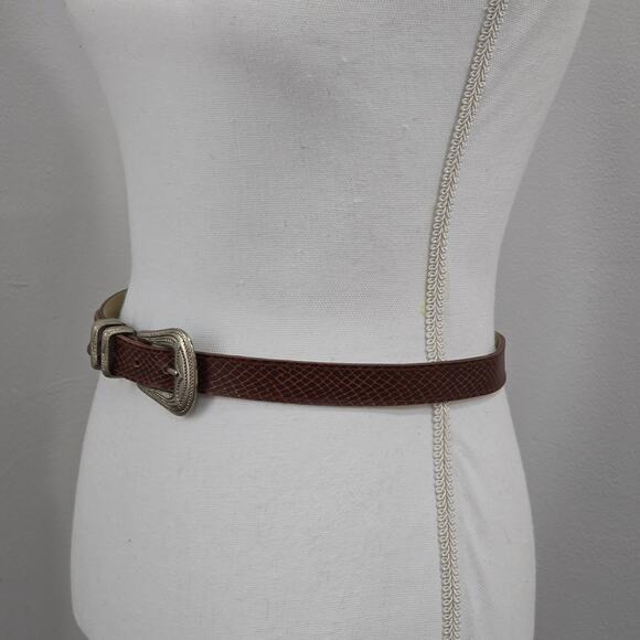State of The Art Women's Size 12 Brown Faux Snake Skin Belt Western Boho Buckle - Picture 15 of 16